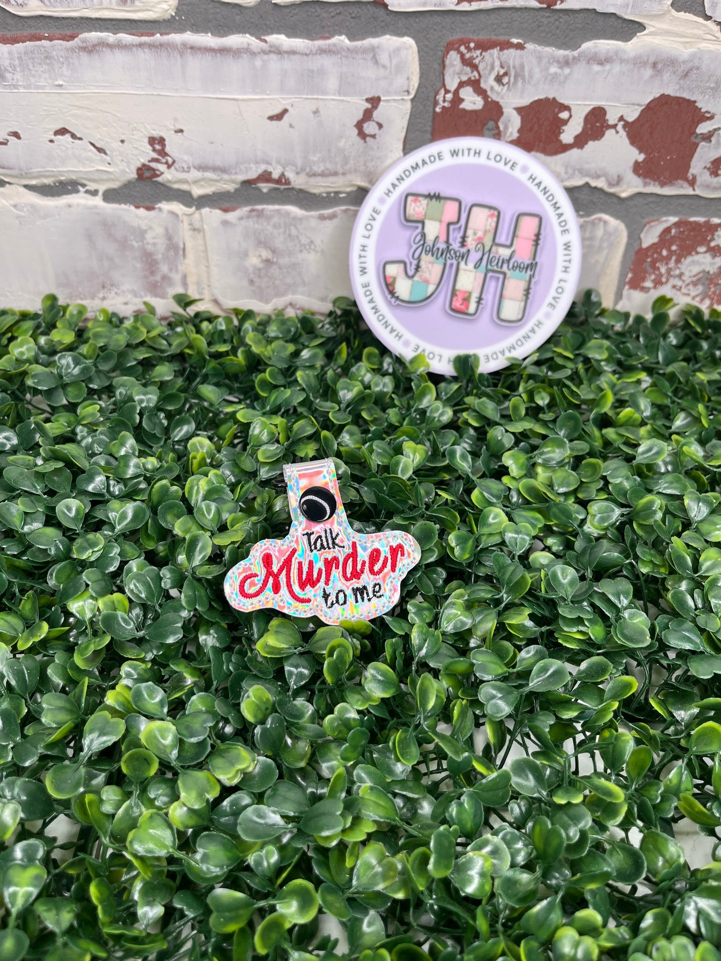Talk Murder to me Embroidered Keychain/Bag Accessories Johnson Heirloom