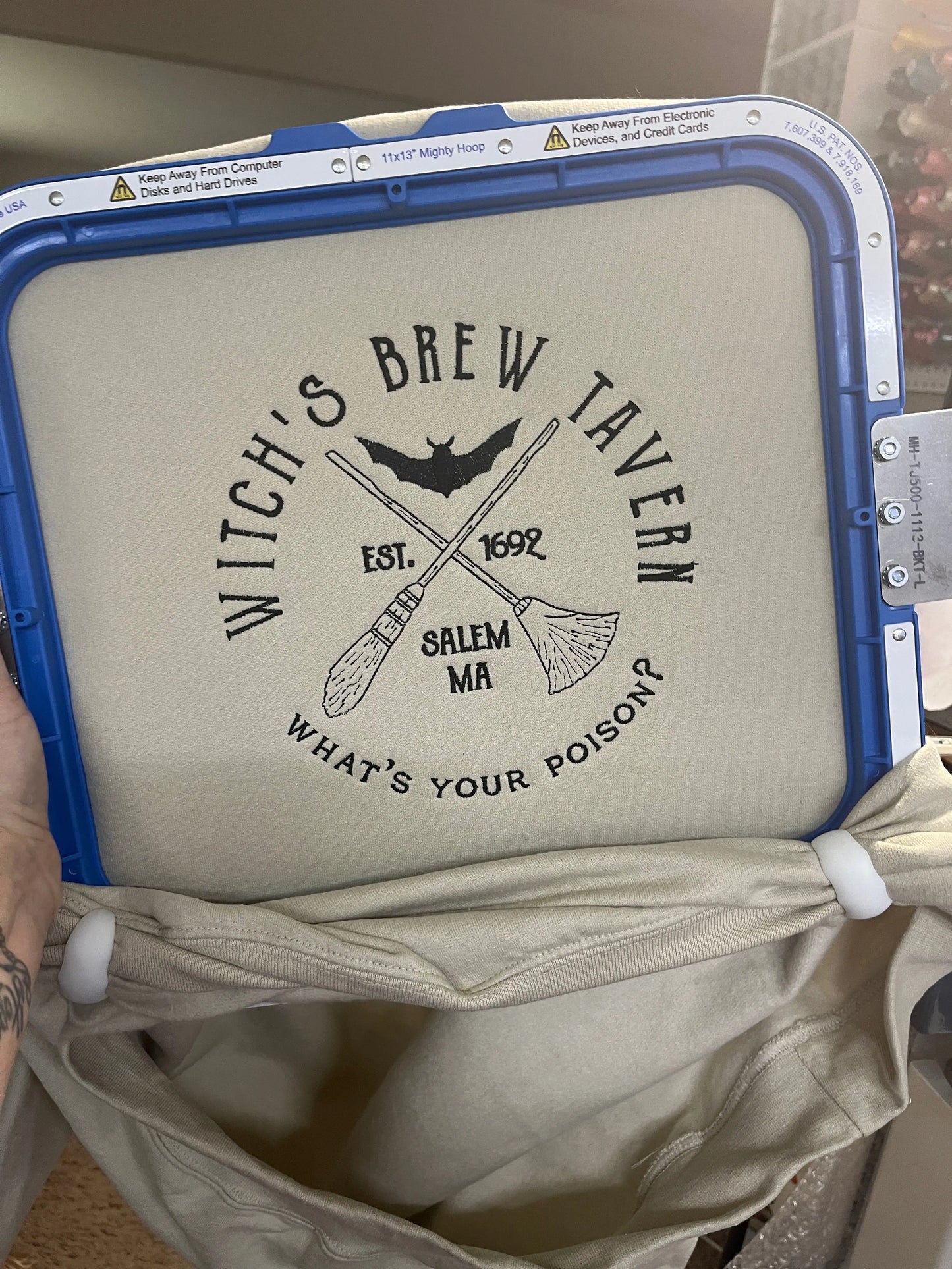 Witch’s Brew Tavern embroidered Crewneck Johnson Heirloom