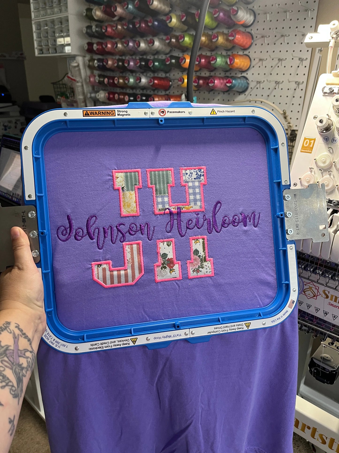 Custom Business Name Appliqué embroidered T-Shirt/Crewneck Johnson Heirloom