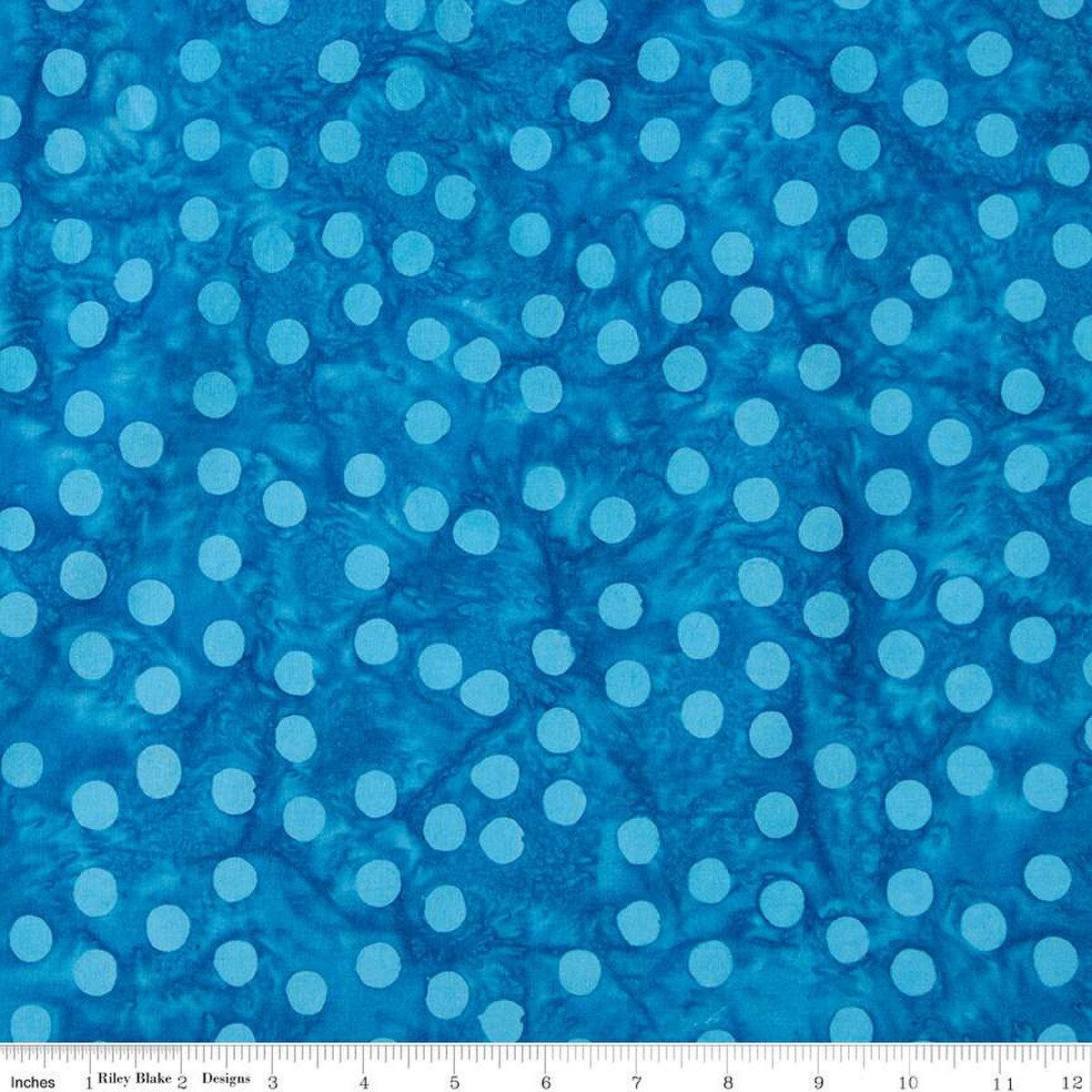 Expressions Batiks Elementals Polka Pop Ocean Blue Fabric (QUARTER YARD increments)