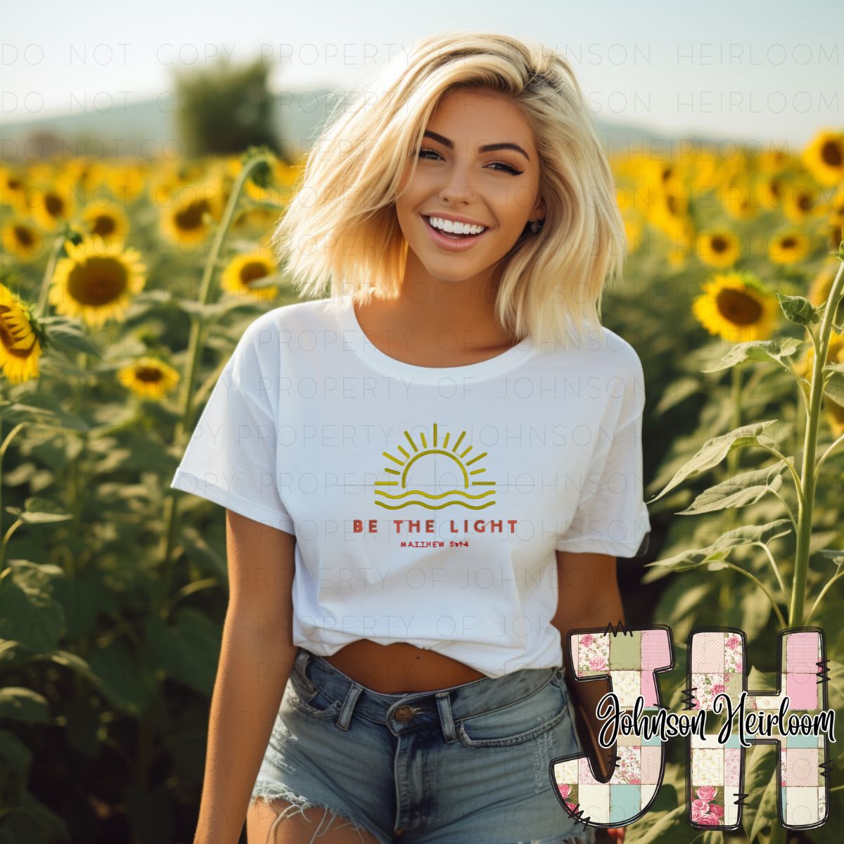 Be the Light embroidered T-Shirt/Crewneck