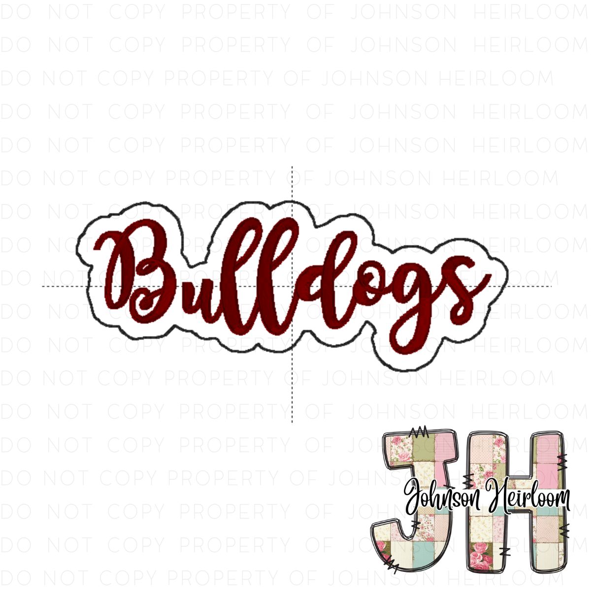 Bulldogs Double stacked applique Machine Embroidery Digital Design