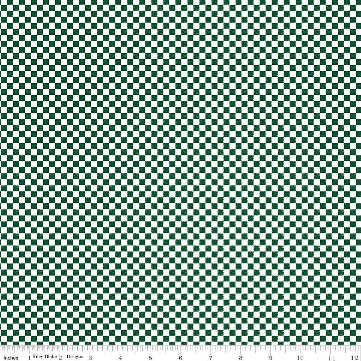 Check Please! 1/4" Check Christmas Green FABRIC (Quarter Yard increments)