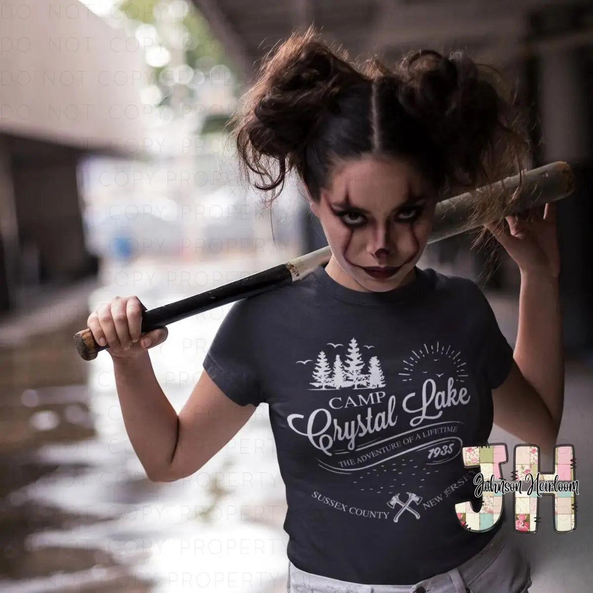 Camp Crystal Lake (white ink) Screen Printed T-Shirt/Crewneck Johnson Heirloom