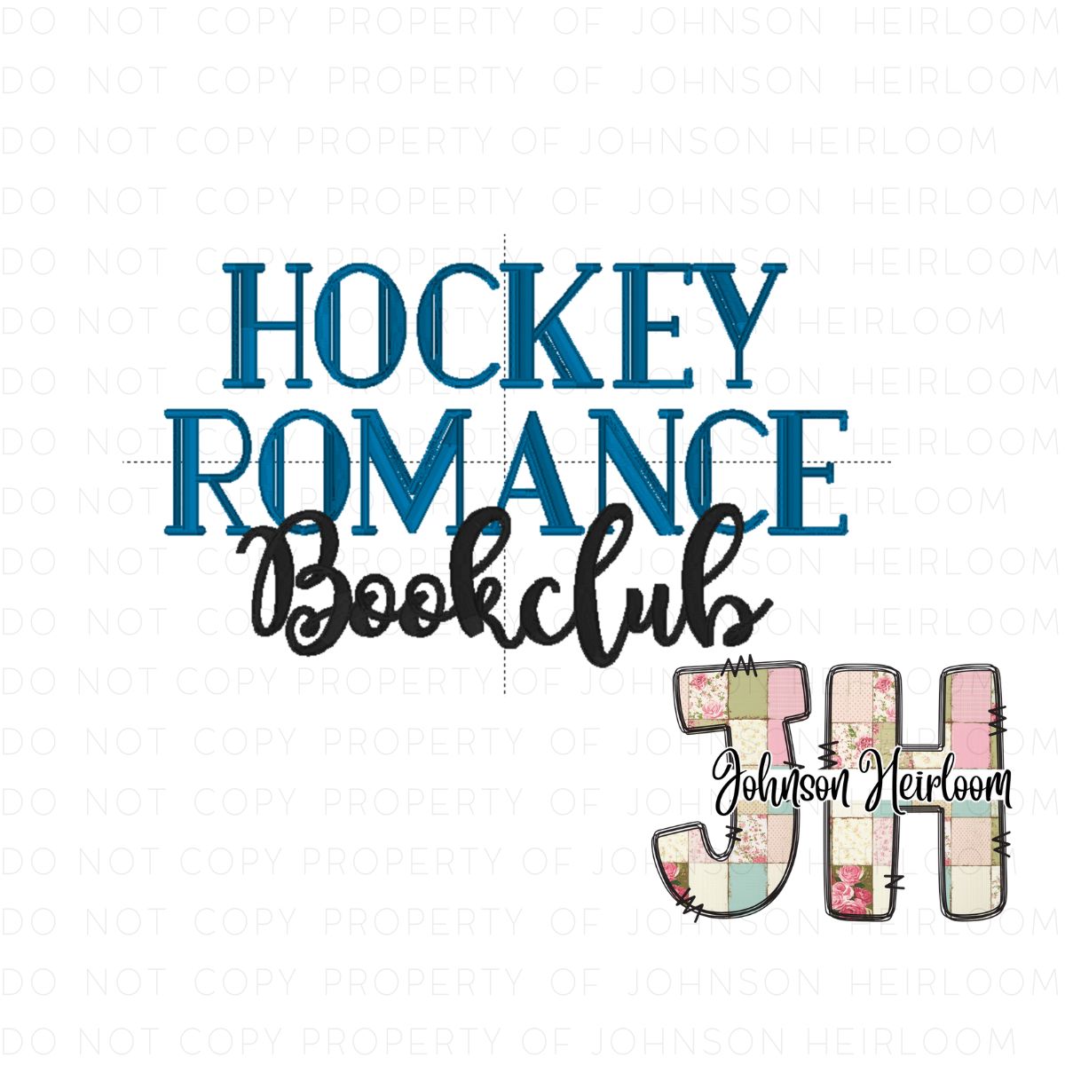 Hockey Romance Bookclub Machine Embroidery Digital Design