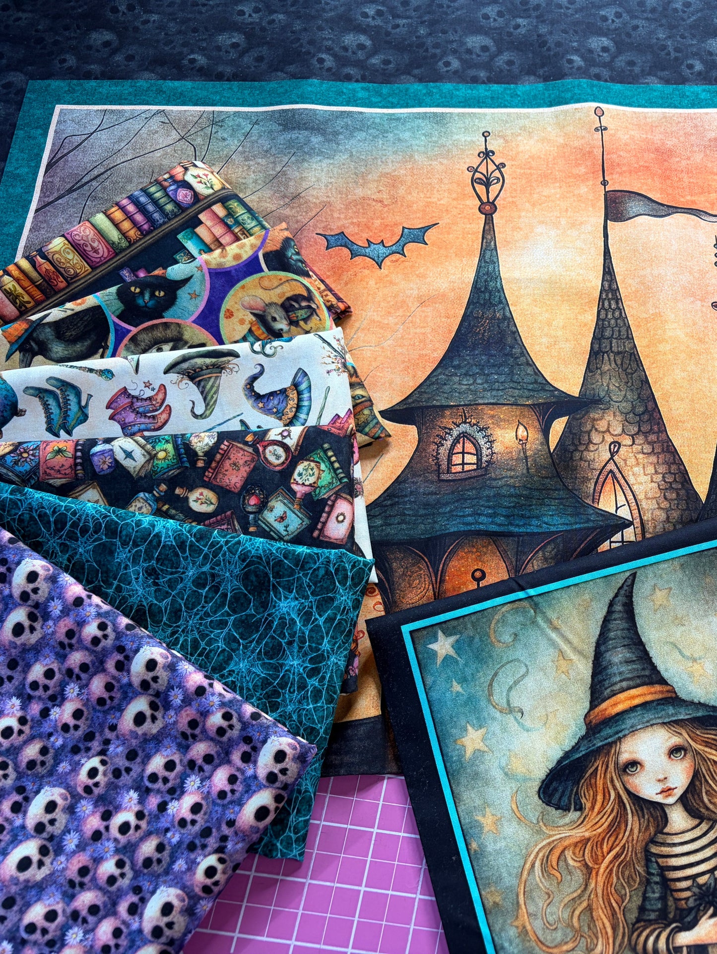 ✨ Witchypoo Fabric Box | Halloween Fabric Bundle | 2 Panels + 6 Half Yard Cuts | Spooky Quilting Fabric Collection | Johnson Heirloom