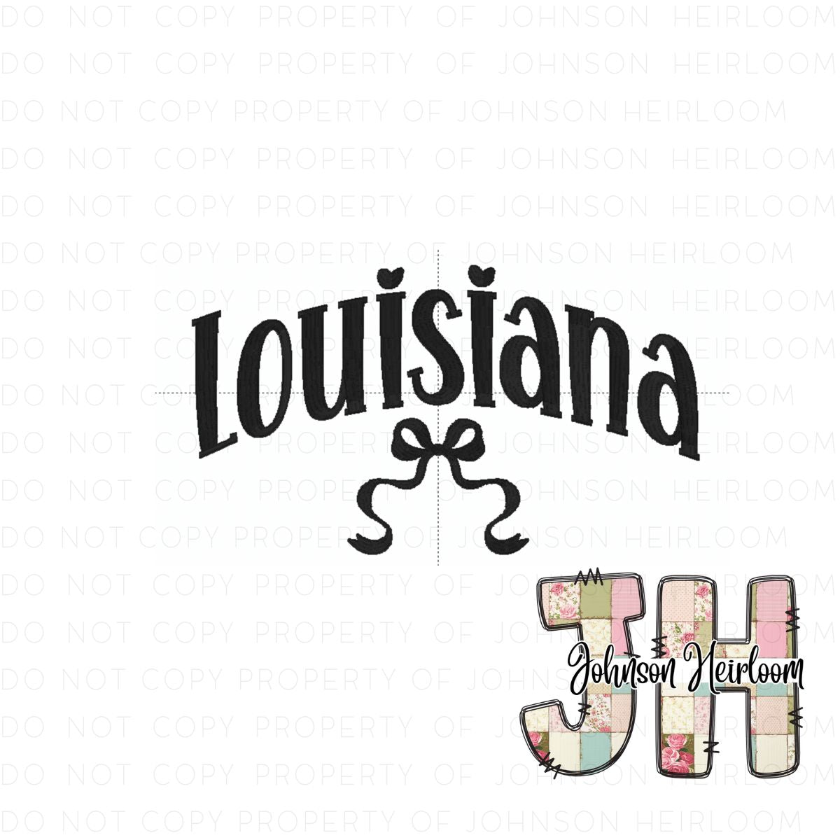 Croquette Bow Louisiana Machine Embroidery Digital Design