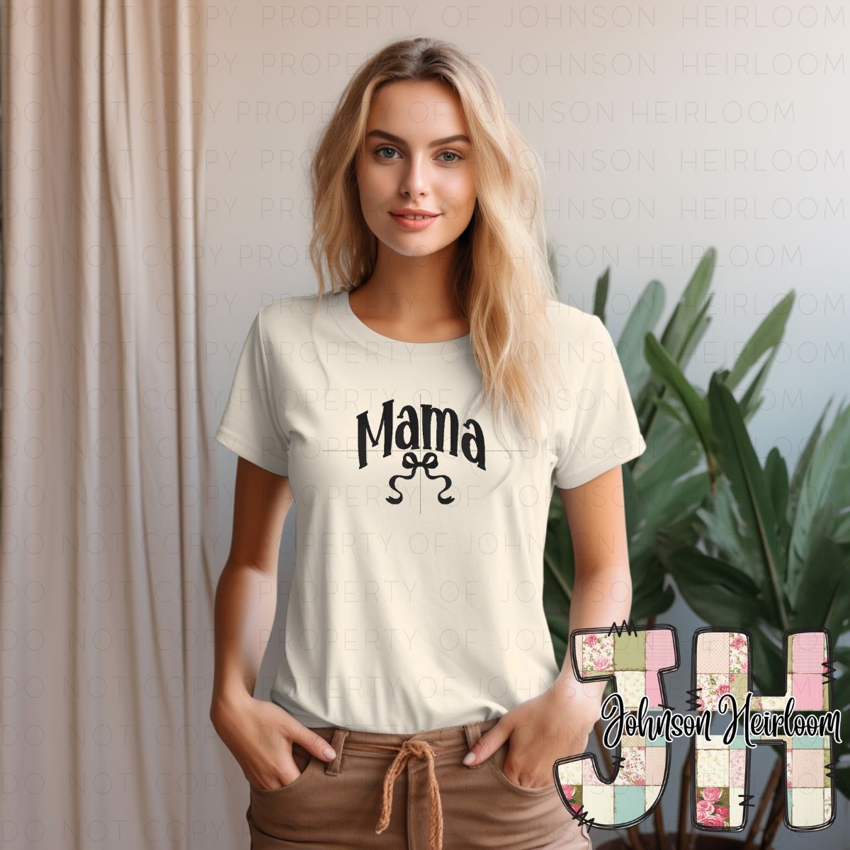 Croquette Bow Mama Machine Embroidery Digital Design