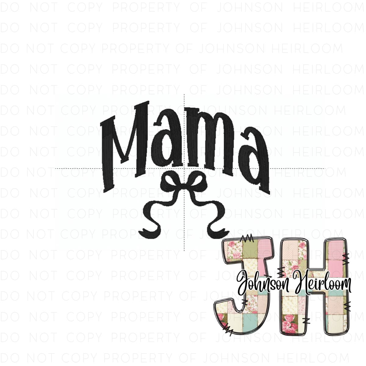 Croquette Bow Mama Machine Embroidery Digital Design