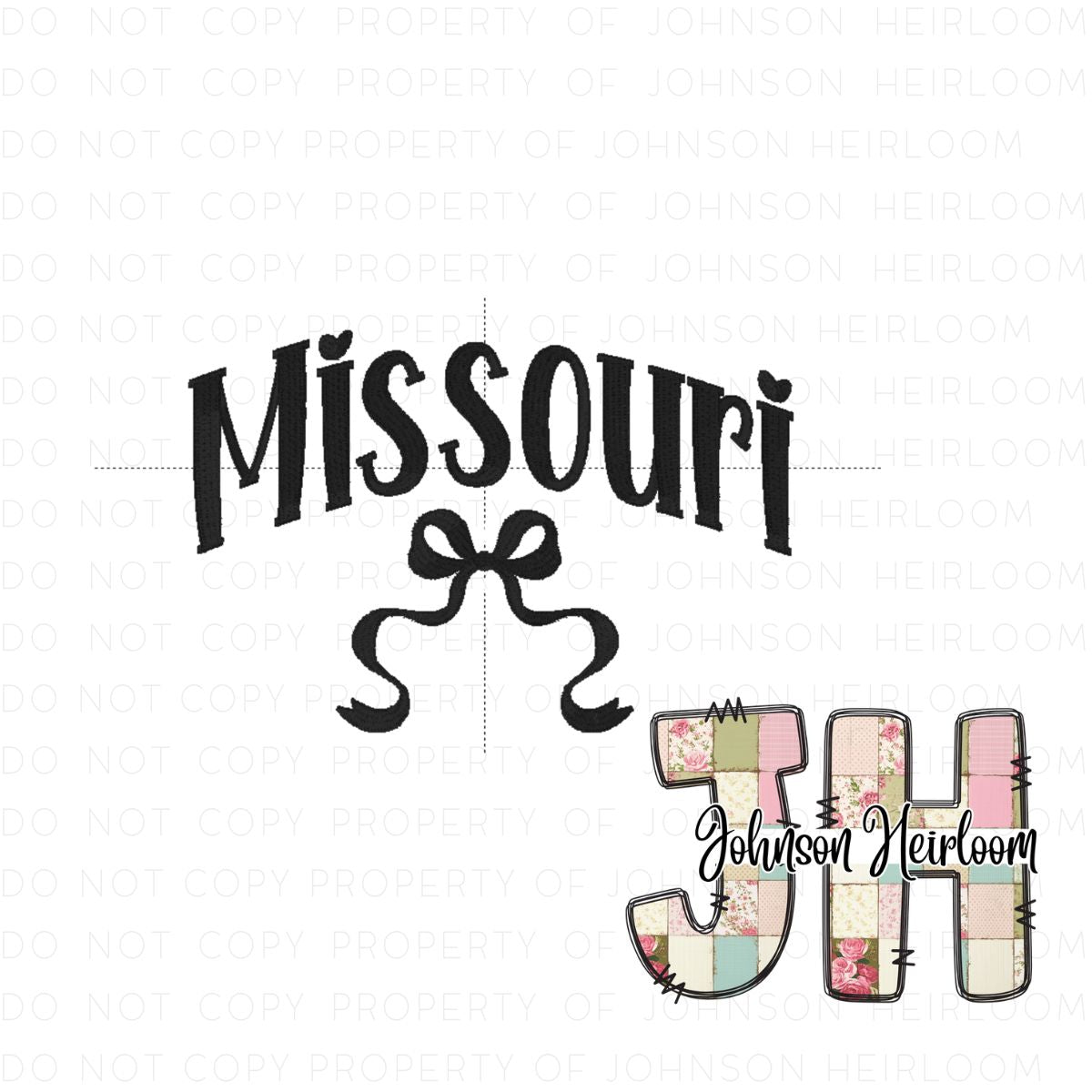 Croquette Bow Missouri Machine Embroidery Digital Design
