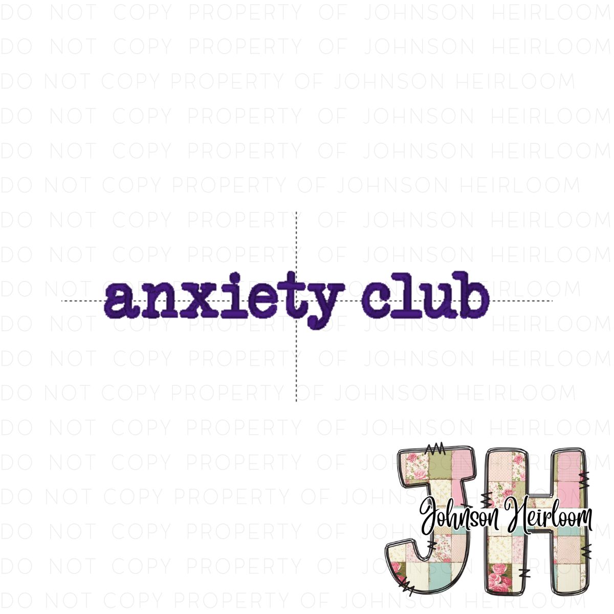 Anxiety club Machine Embroidery Digital Design