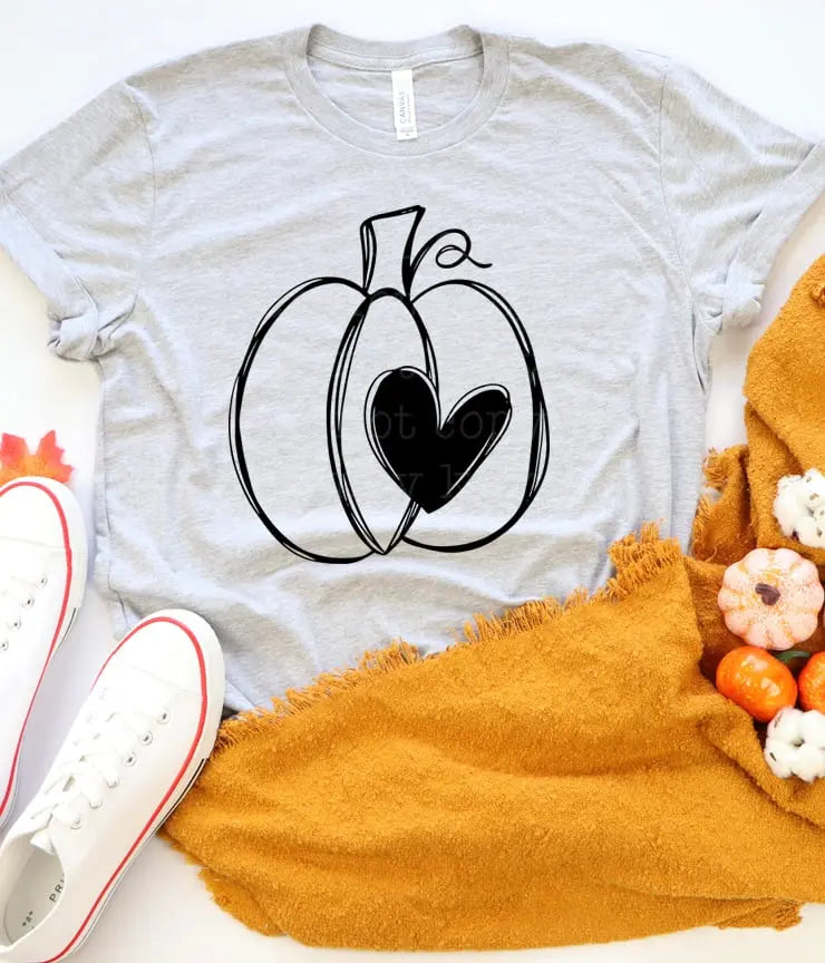 Pumpkin Heart Screen Printed T-Shirt/Crewneck Johnson Heirloom