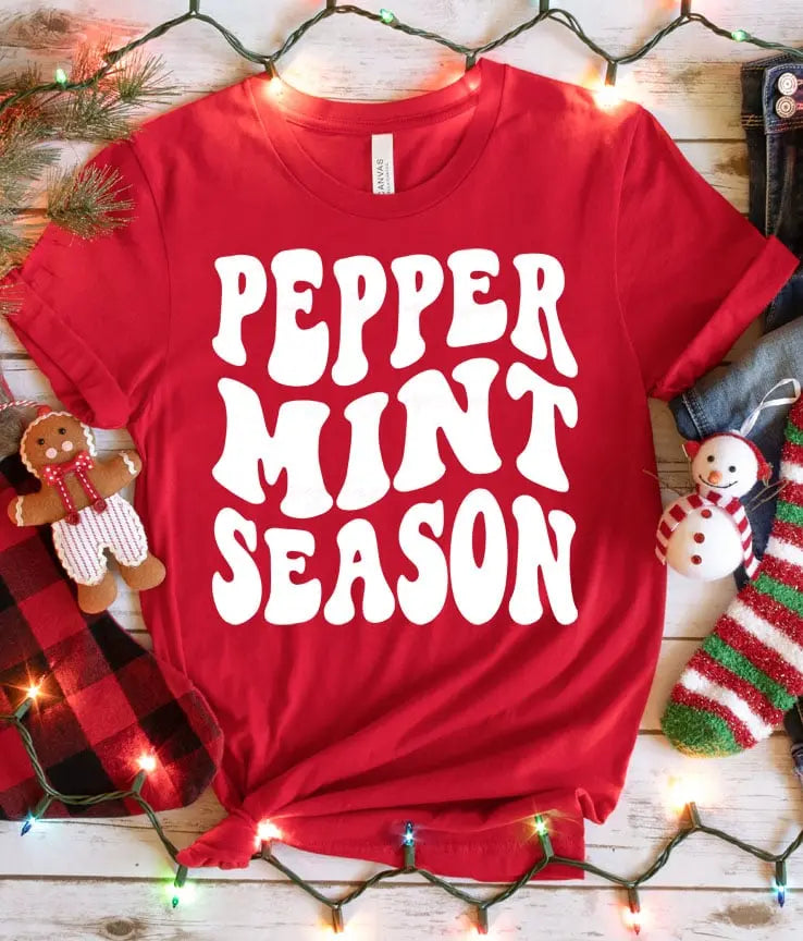 Peppermint Season Screen Printed T-Shirt/Crewneck Johnson Heirloom
