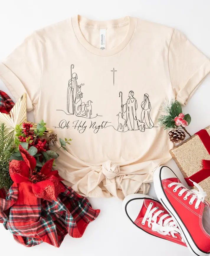 Oh Holy Night Screen Printed T-Shirt/Crewneck Johnson Heirloom