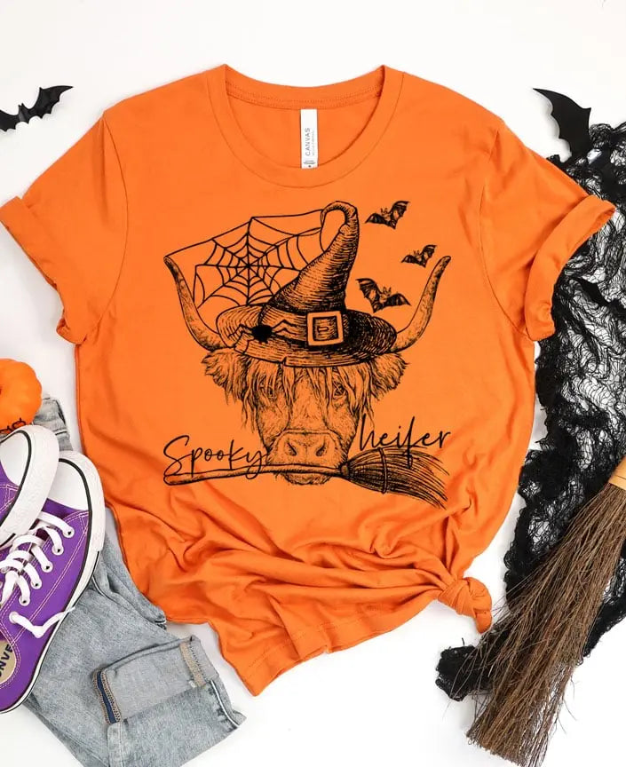 Spooky Heifer Screen Printed T-Shirt/Crewneck Johnson Heirloom