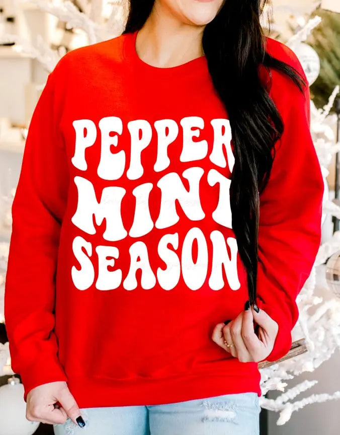Peppermint Season Screen Printed T-Shirt/Crewneck Johnson Heirloom