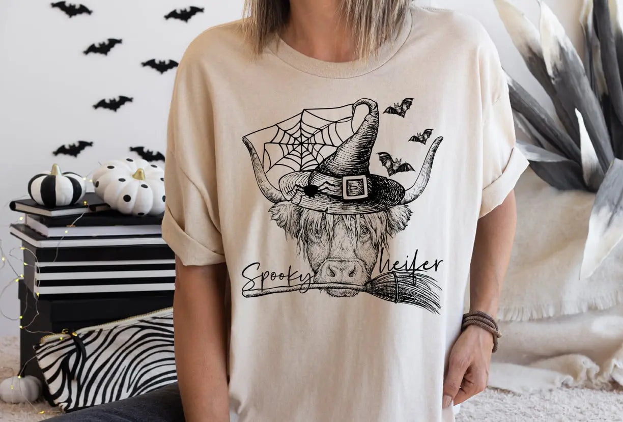 Spooky Heifer Screen Printed T-Shirt/Crewneck Johnson Heirloom