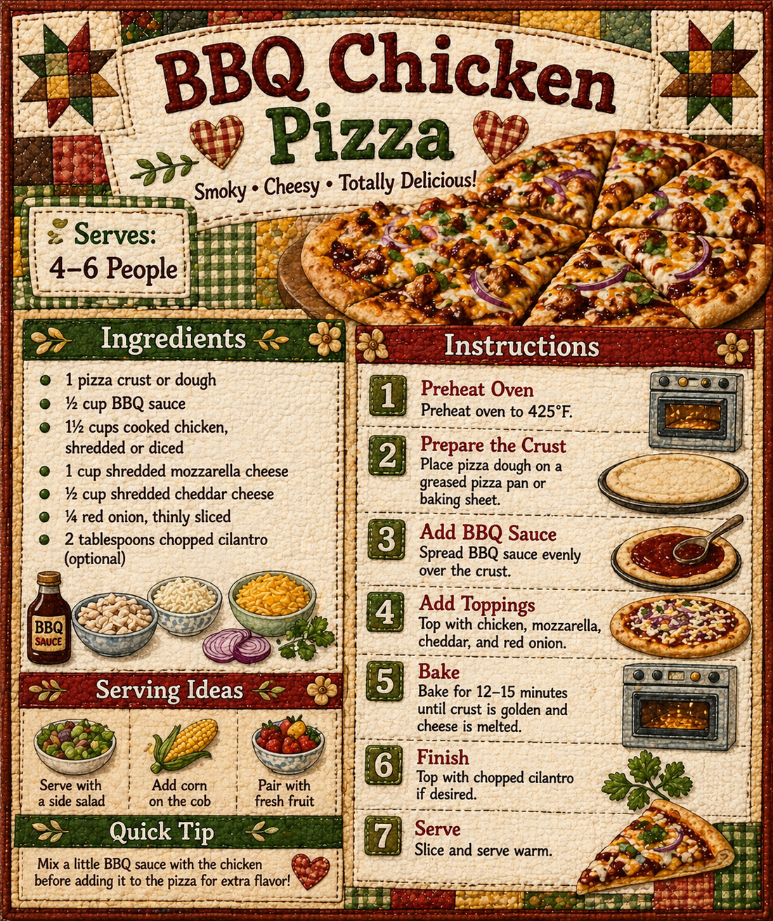 BBQ Chicken Pizza 🍕🍗🧀