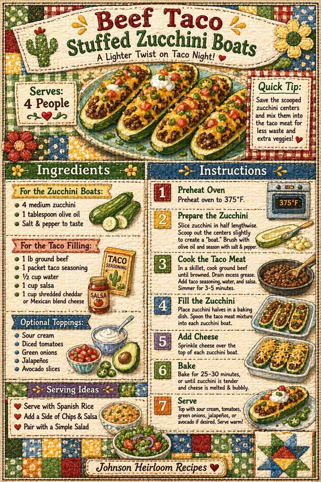 Beef Taco Stuffed Zucchini Boats 🌮🥒🧀