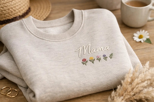 Personalized Embroidered Mama Sweatshirt