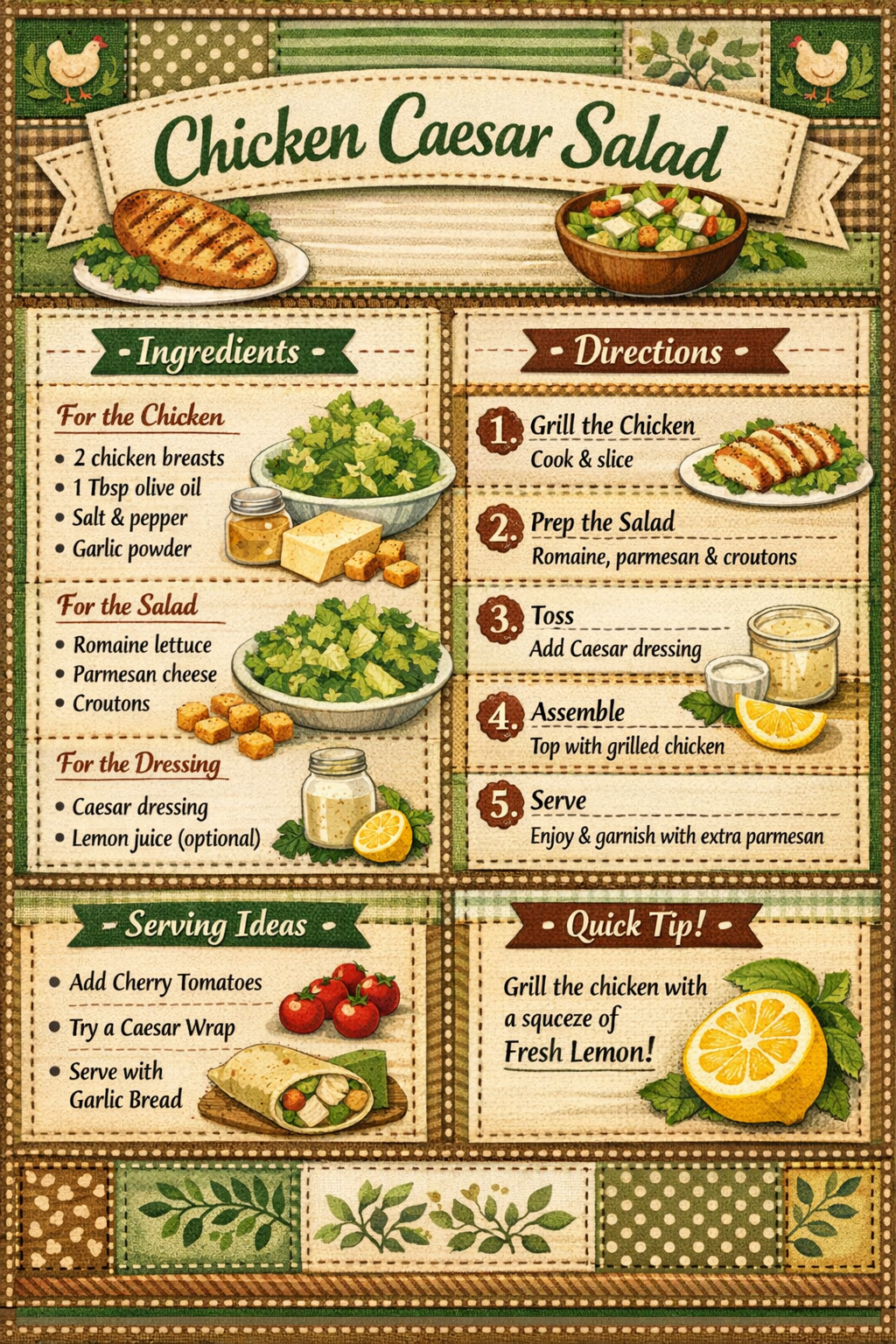 Chicken Caesar Salad 🥗🍗