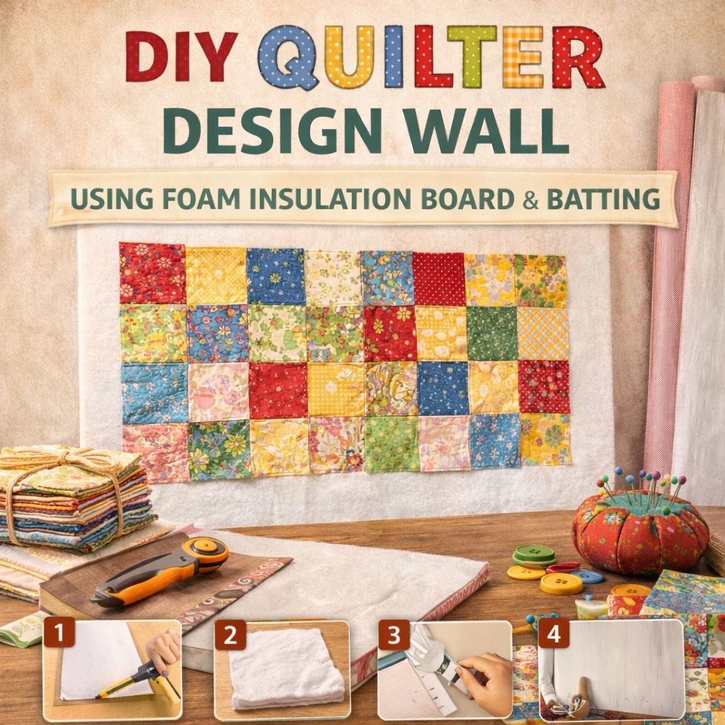 DIY Quilter Design Wall Using Foam Insulation Board & Batting