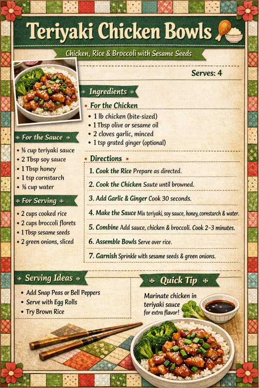 Teriyaki Chicken Bowls 🍗🍚🥦