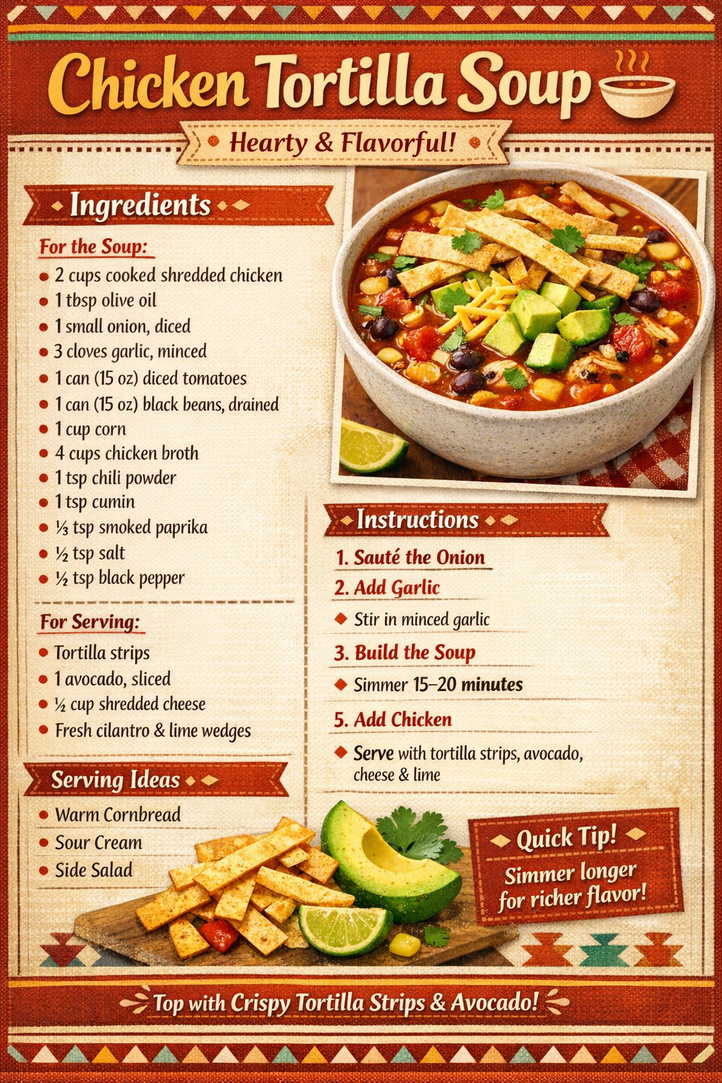 Chicken Tortilla Soup 🍲🌮