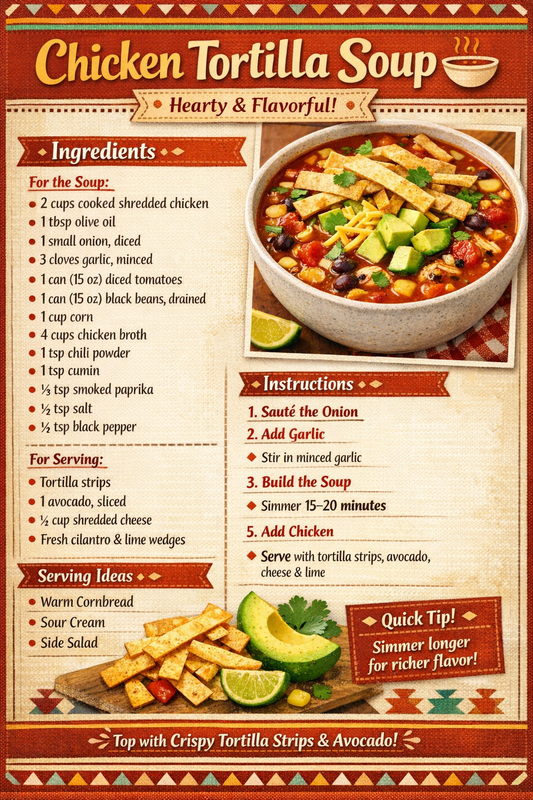Chicken Tortilla Soup 🍲🌮
