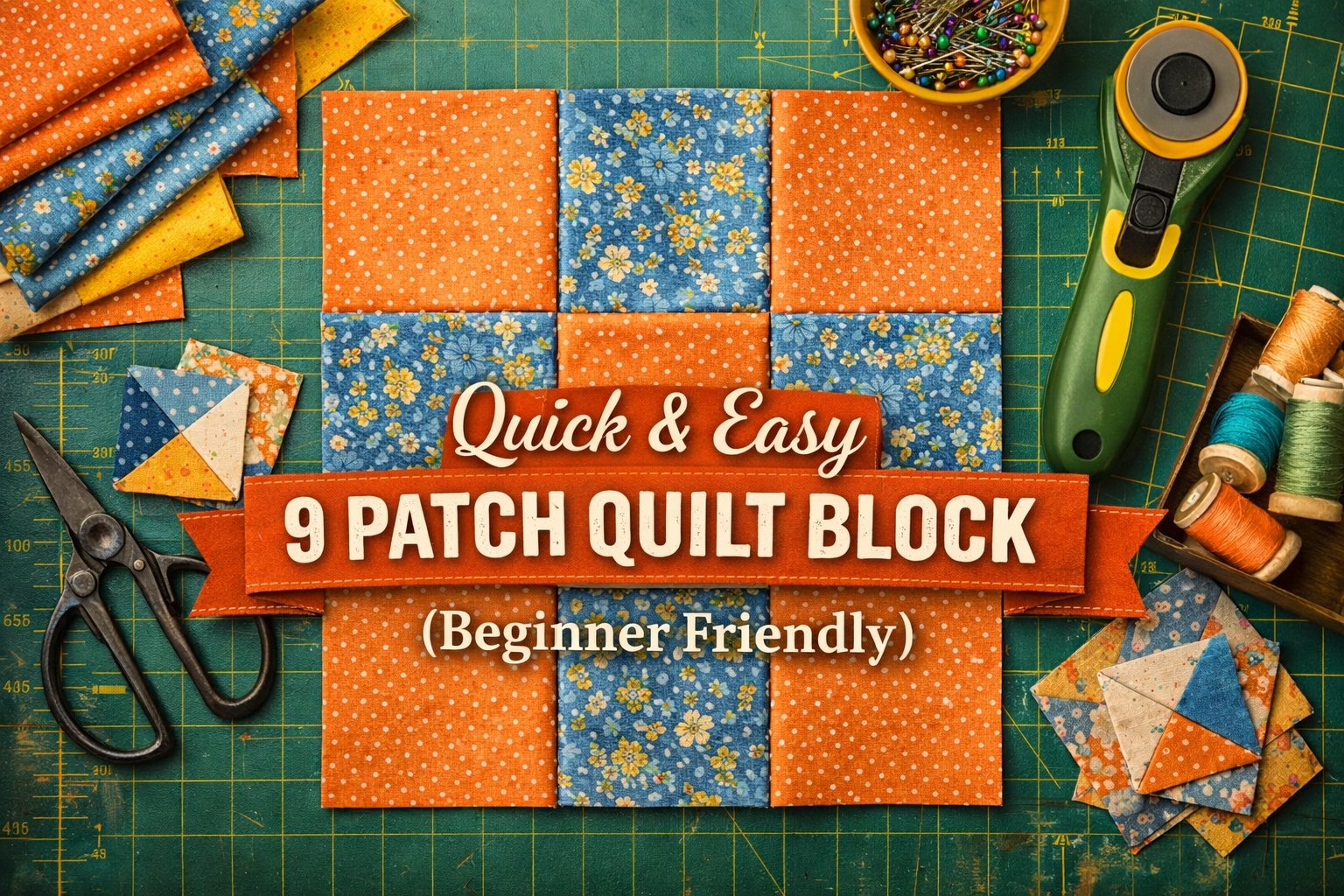 Quick and Easy 9 Patch Quilt Block (Beginner Friendly) – Johnson Heirloom