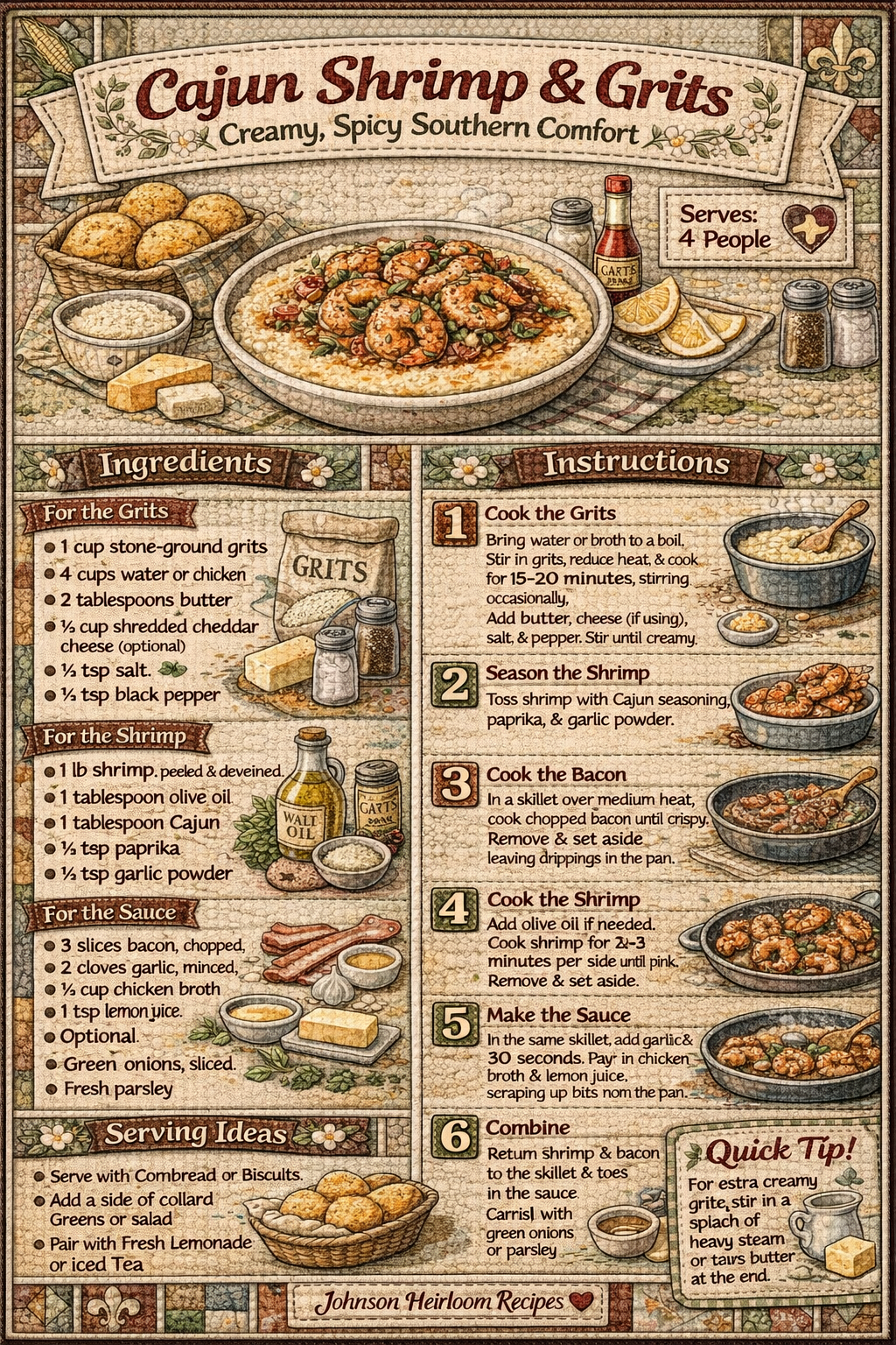 Cajun Shrimp & Grits 🍤🌽🔥