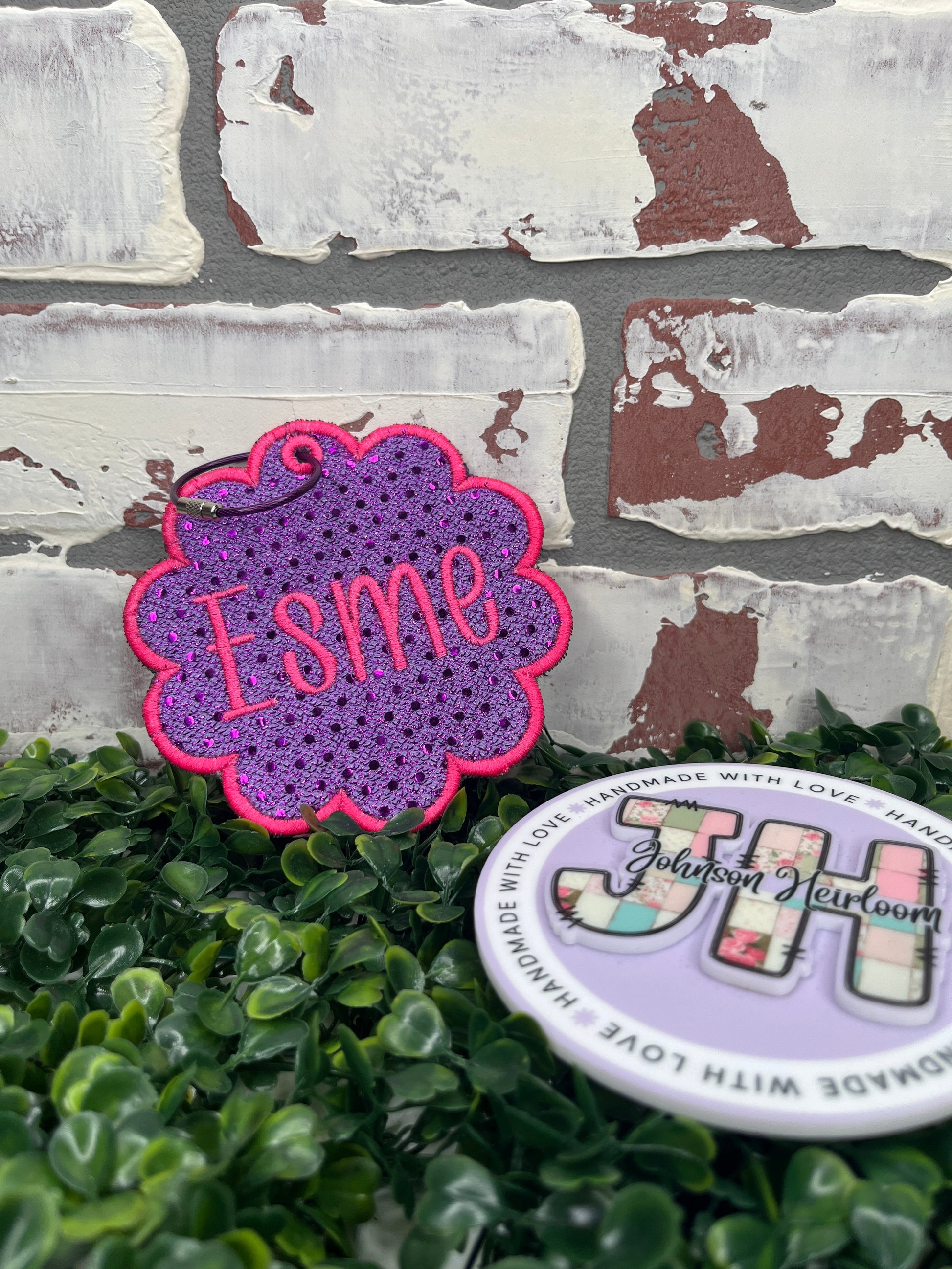 Personalized Embroidered Bag Tag Johnson Heirloom