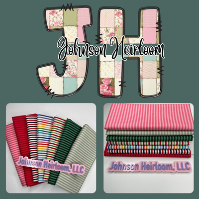 1/8" Stripe FABRIC Quarter Yard bundle of 7