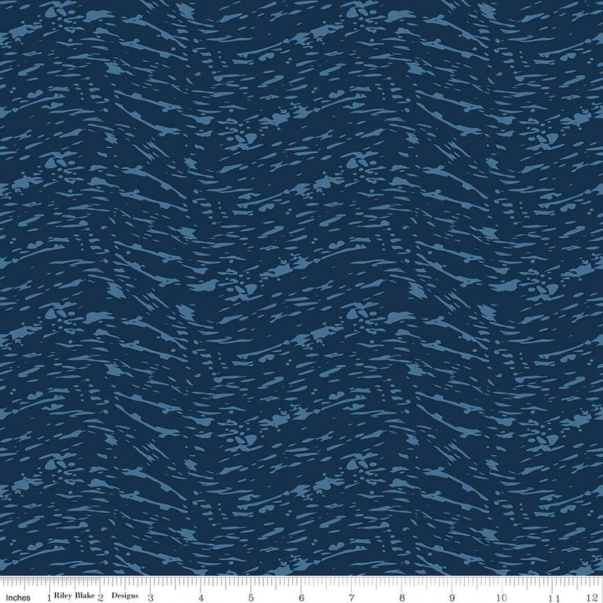 Ocean Oasis Waves Navy Fabric (QUARTER YARD increments) PRE-ORDER SHIPS 9/19