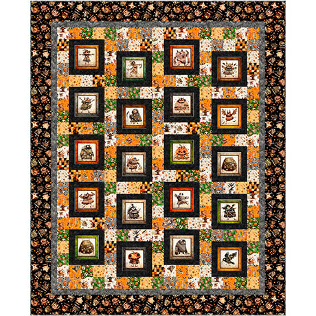 👻✨ A Haunting We Will Go Quilt Kit | Halloween Quilt Kit | Complete Quilt Top & Binding Kit | Spooky Fabric Collection | Johnson Heirloom