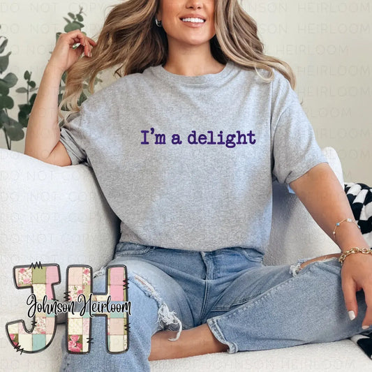 I’m a delight embroidered T-Shirt/Crewneck Johnson Heirloom
