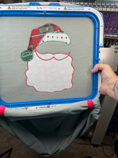 Quilted Santa embroidered T-Shirt/Crewneck
