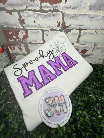 Spooky Mama embroidered Crewneck Johnson Heirloom