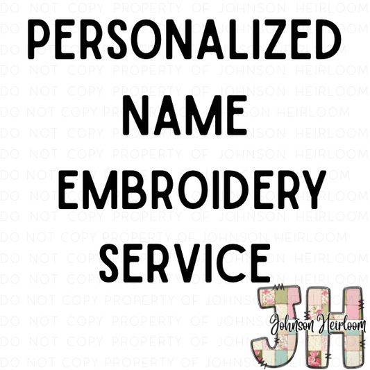Personalized Name Embroidery Service