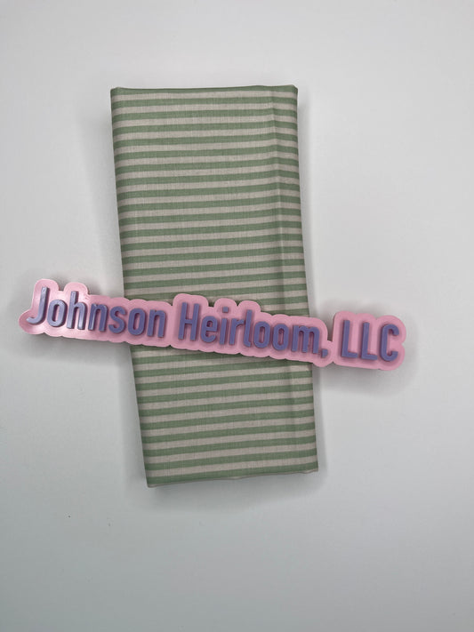 1/8" Stripe on Ivory Sage FABRIC (Quarter Yard increments)