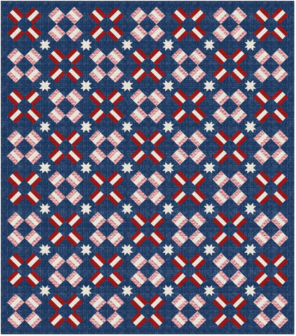 4th of July Night Sky Quilt Pattern - Paper Print Mailed Version