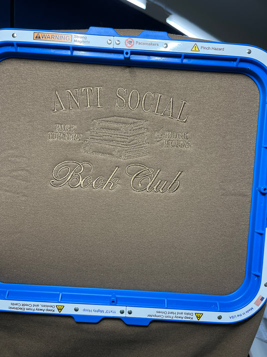 Anti Social bookclub embroidered T-Shirt/Crewneck