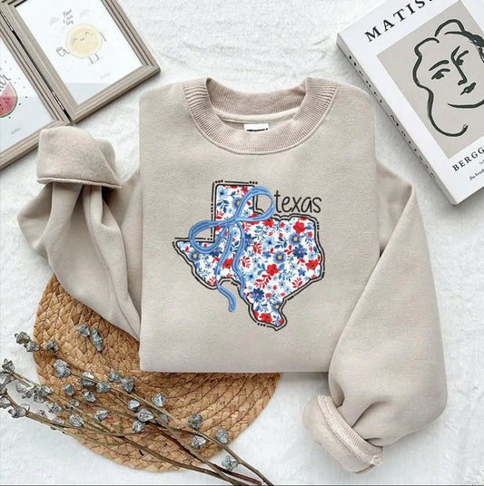 Custom State Appliqué embroidered T-Shirt/Crewneck Johnson Heirloom