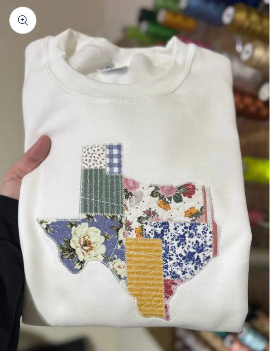 Custom State Quilted embroidered T-Shirt/Crewneck Johnson Heirloom