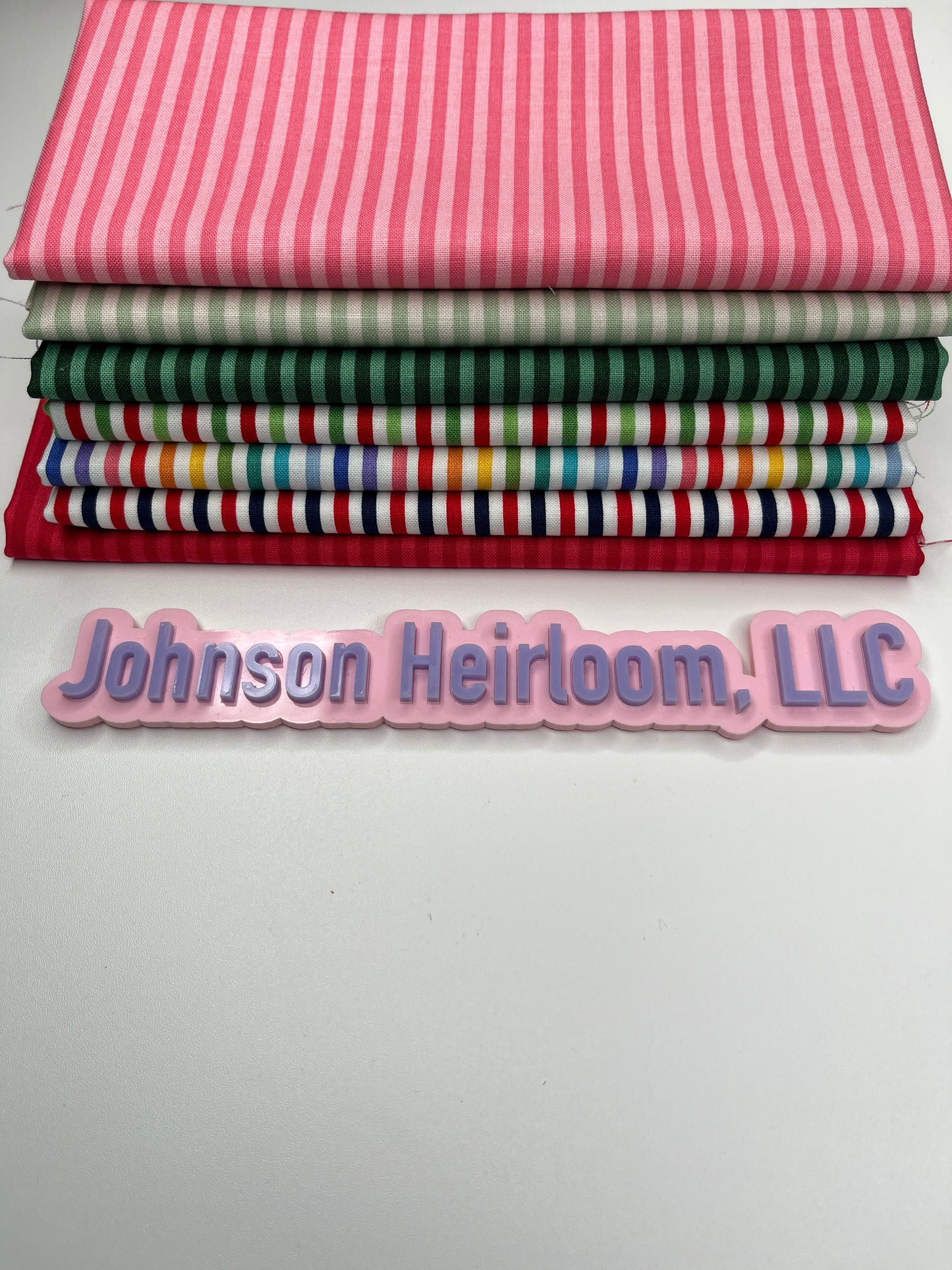 1/8" Stripe FABRIC Quarter Yard bundle of 7