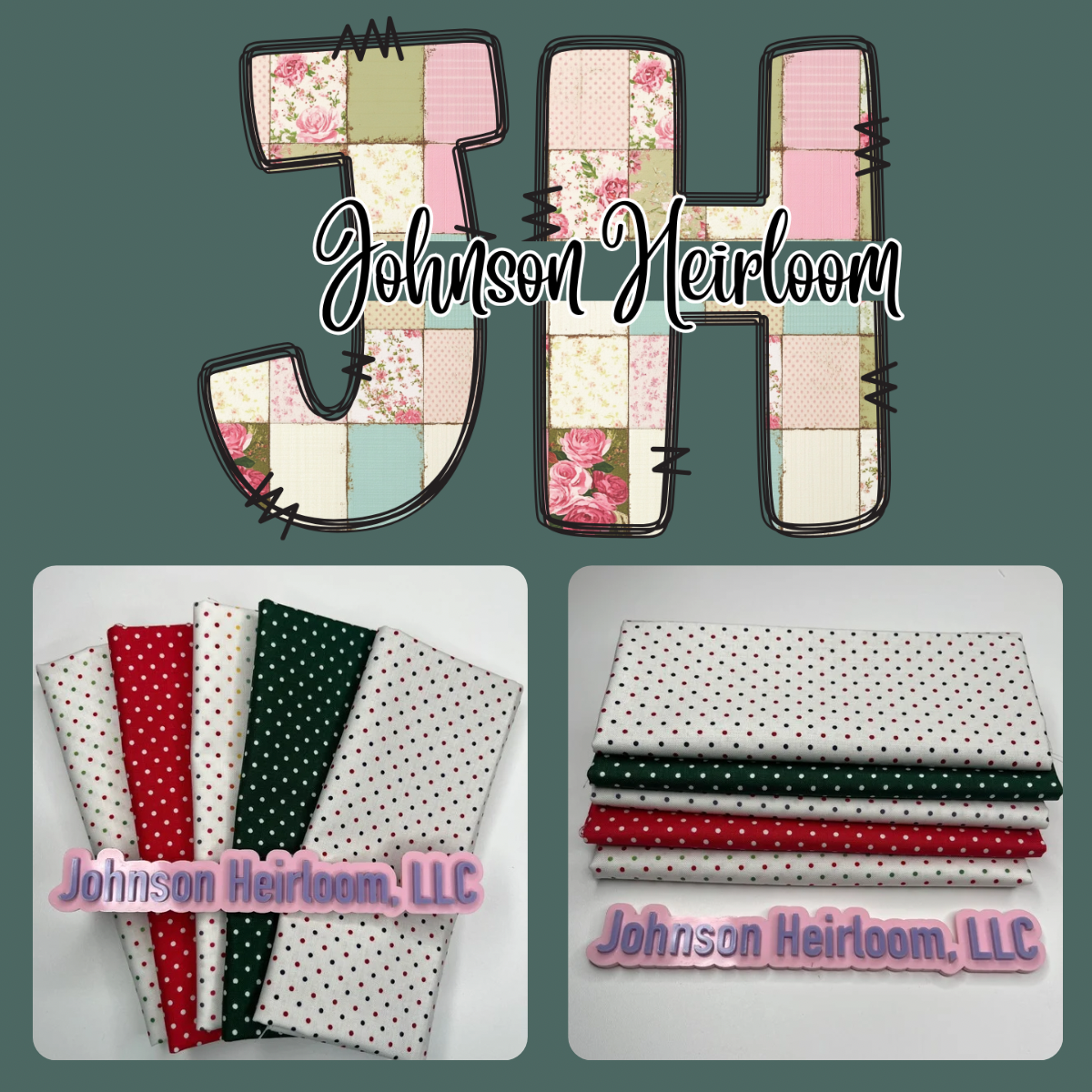 Swiss Dot FABRIC Quarter Yard bundle of 5