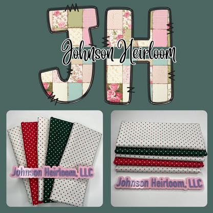 Swiss Dot FABRIC Quarter Yard bundle of 5