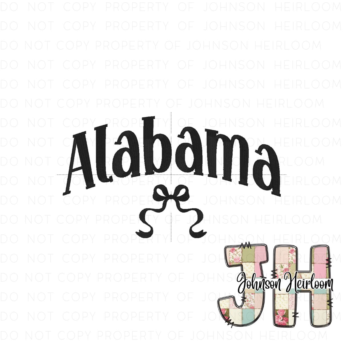 Croquette Bow Alabama Machine Embroidery Digital Design