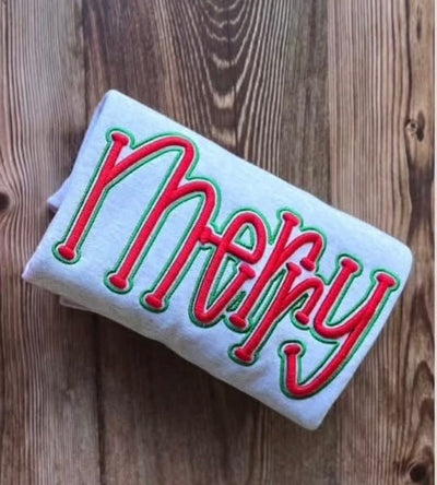 Merry embroidered T-Shirt/Crewneck