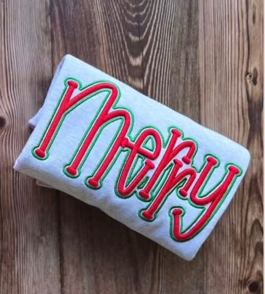 Merry embroidered T-Shirt/Crewneck